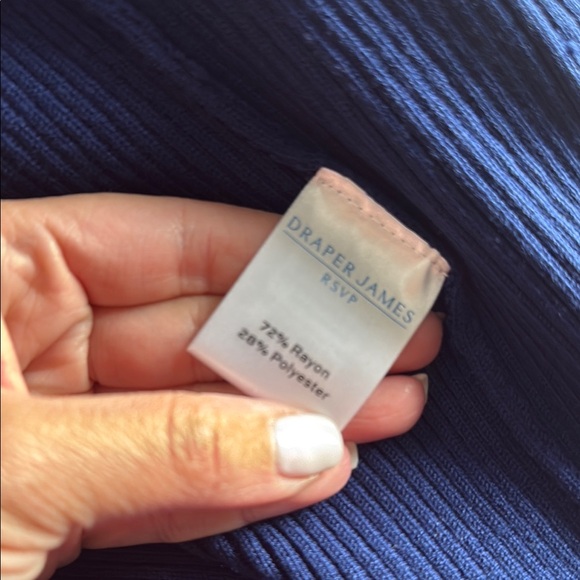 Navy Blue Button-Up Women's Sweater - Picture 7 of 7